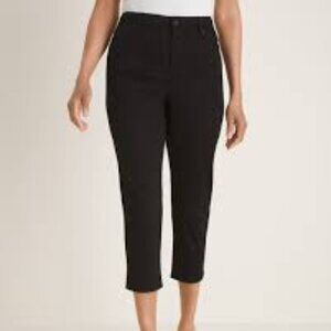 Chico's Pants Womens Size 12 So Slimming Serene Crop 24" Black Stretch NWT